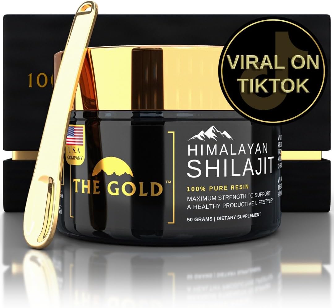 THE GOLD Shilajit Pure Himalayan Resin All Natural Dietary Supplement with Fulvic Acid + Trace Minerals | 50 Grams 100 Servings